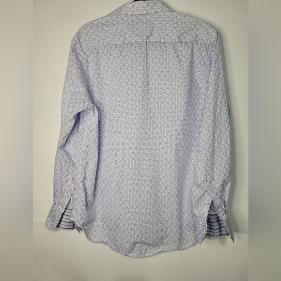 Robert Graham Men's Button-down Shirt Size Large in Blue Contrast Cuff - Picture 2 of 14
